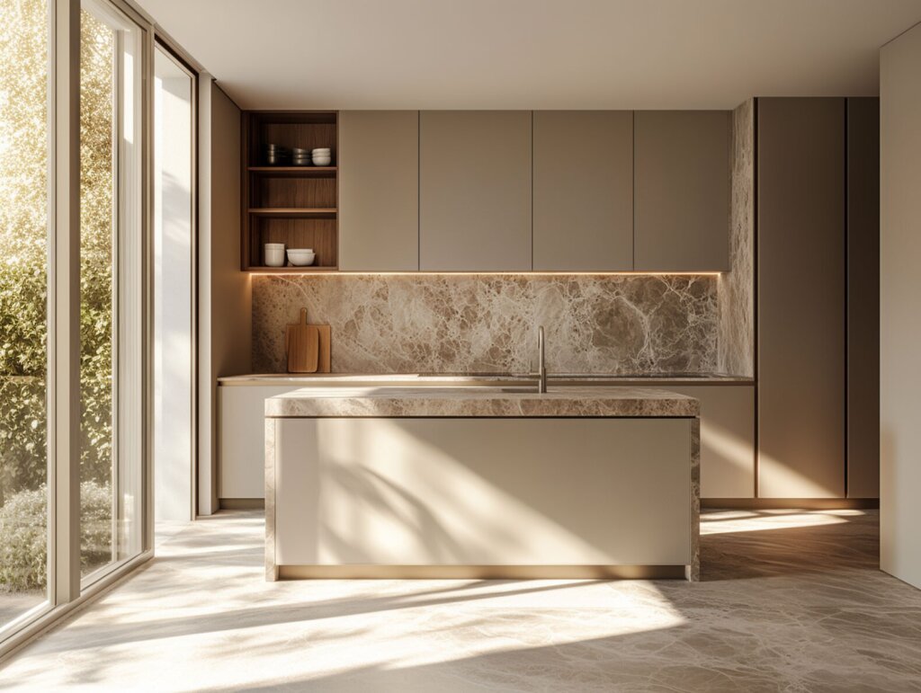 Beispiel einer individuellen Wohnraumplanung mit Küche – gefertigt von der Tischlerei Lidauer in Scharnstein, regional & maßgeschneidert.